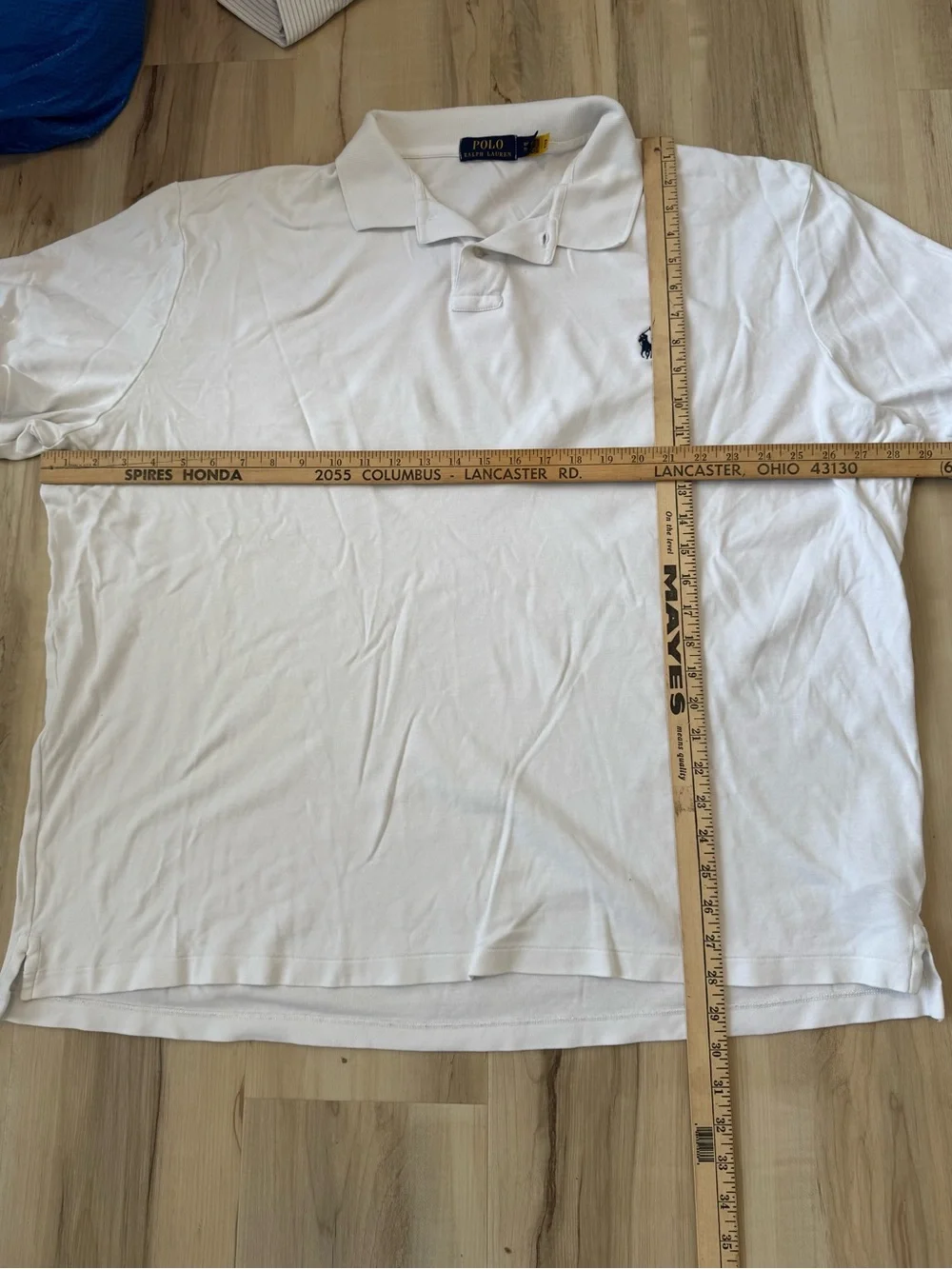 Ralph Lauren White Polo Shirt with Navy Pony